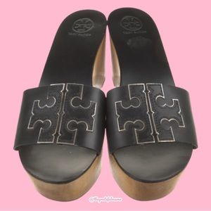 ✨Tory Burch | Ines Wedge Slides | Perfect Black | Size 9.5